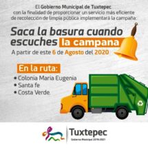 Gobierno de Tuxtepec inicia programa “Saca la Basura Cuando Suene la Campana”